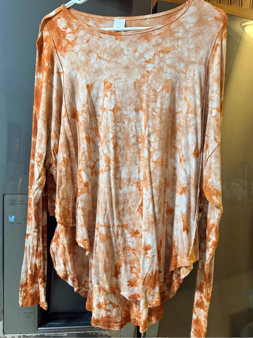 Jala-Tie-Dye Long Sleeve Women's Top in Burnt Orange - Casual Lightweight Shirt